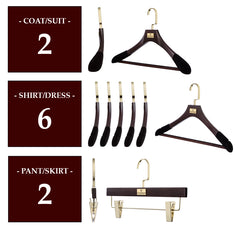 MAHOGANY HANGER PACKAGES: Popular Mixed Sets of 10 - 100 Hangers