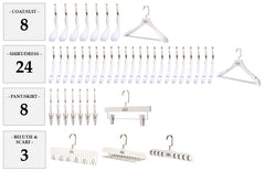 WASHED WHITE HANGER PACKAGES: Popular Mixed Sets of 10 - 100 Hangers