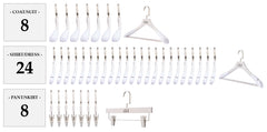 WASHED WHITE HANGER PACKAGES: Popular Mixed Sets of 10 - 100 Hangers